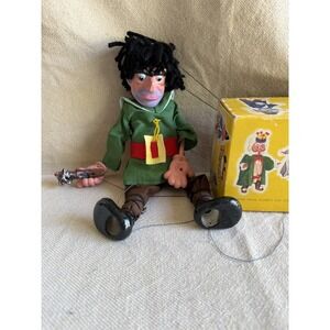 Vintage Pelham Puppet Green Giant Marionette w/ Club & original box 15"